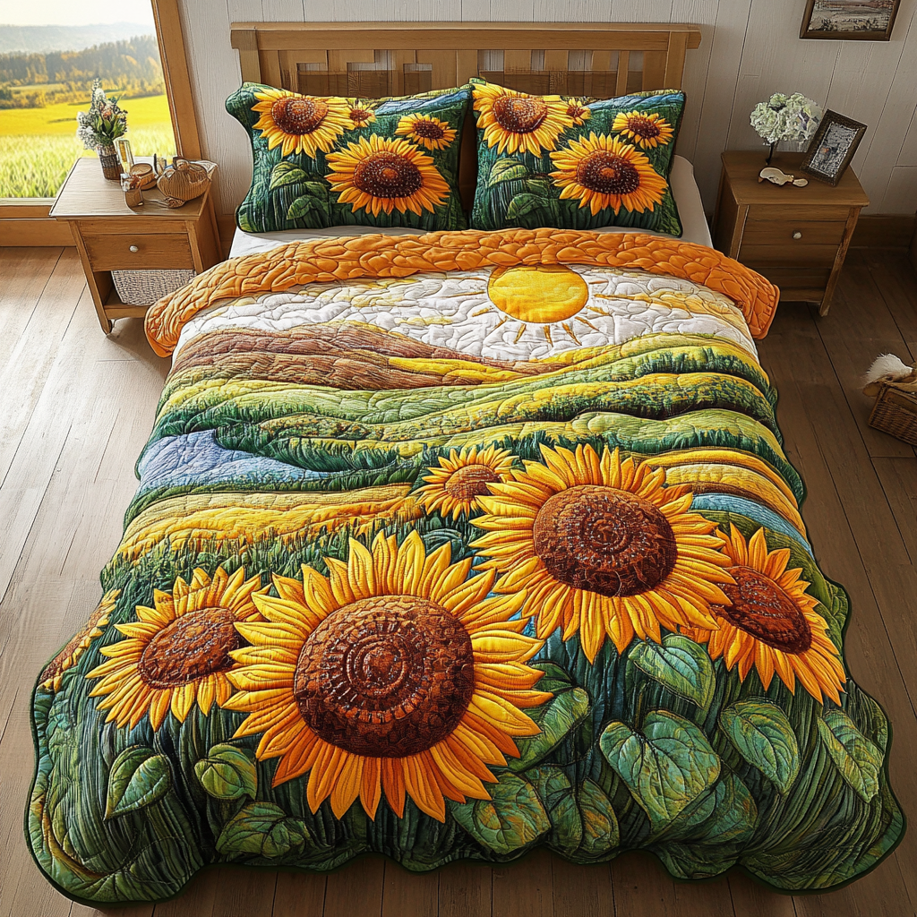 Radiant Retreat Quilted Bedding Set Perfect Bedroom Gift Set to Show You Care