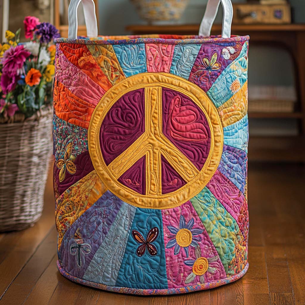 Radiant Vibe Quilted Laundry Basket Thoughtful Quilted Basket Gift for Home Essentials