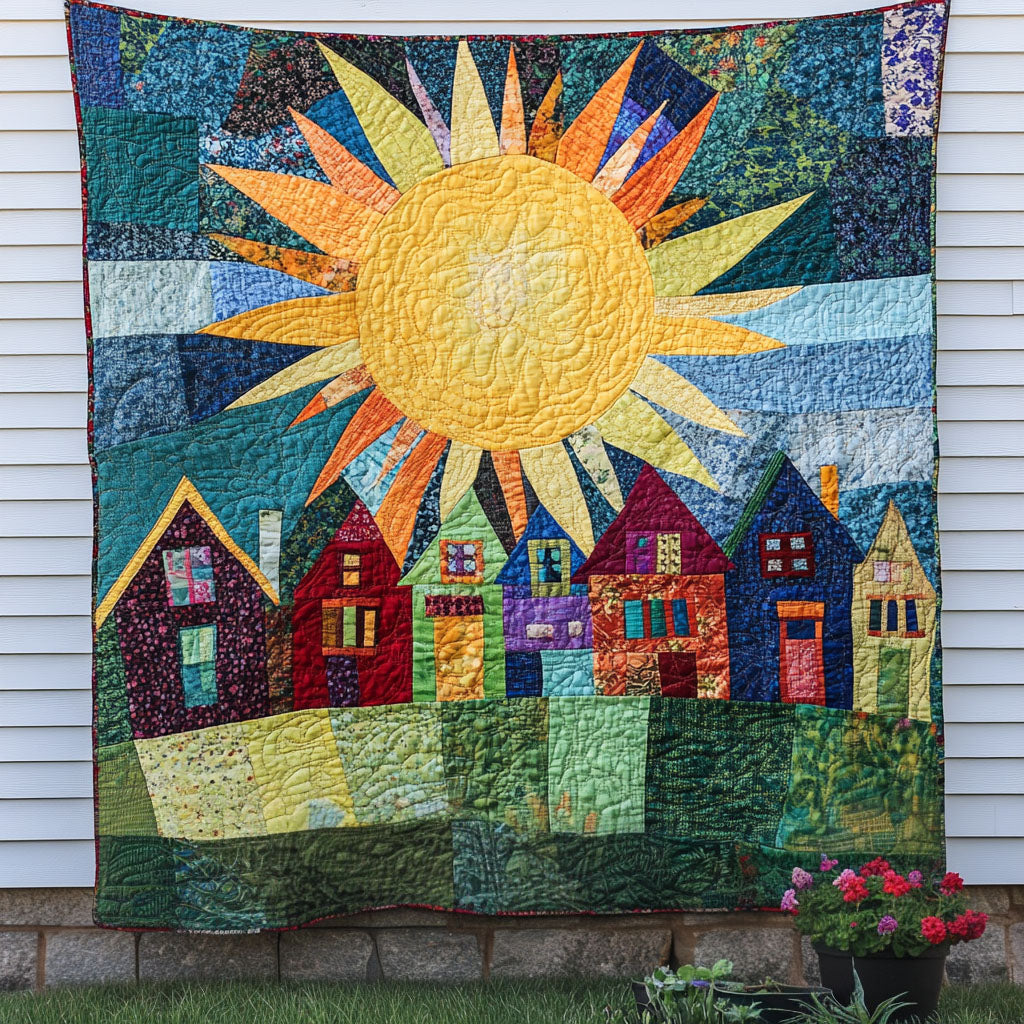 Radiant Village Quilted Blanket Sofa Couch Throw Blanket Sunshine Themed Gifts