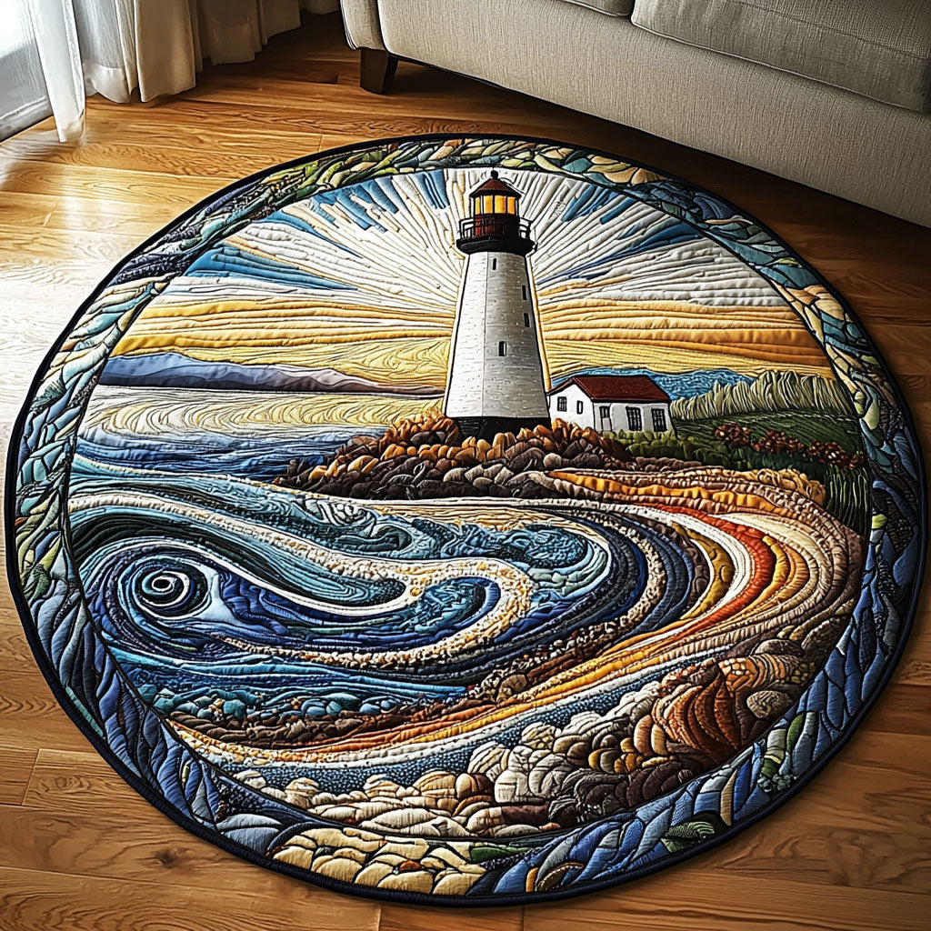 Radiant Waves Quilted Round Mat Foyer Decor Ideas Unique Lighthouse Gifts