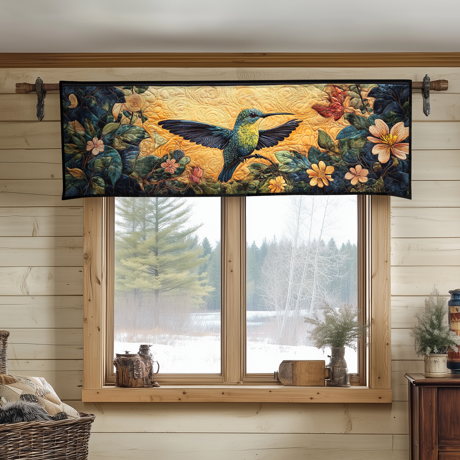 Radiant Wings Quilted Valance Dining Table Decor Bird Gifts For Bird Lovers