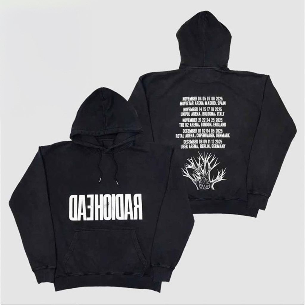 Radiohead 2025 Euro Tour Dates Hoodie Radiohead Merch Christmas Gifts For Rock Fans