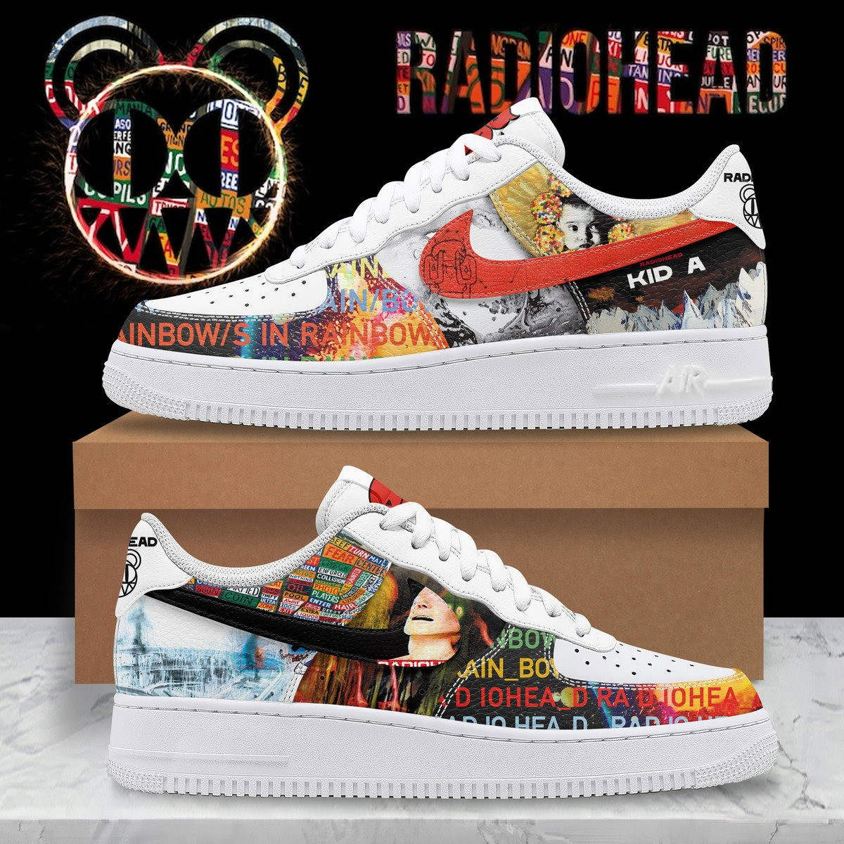Radiohead In The Rain Rock Band AF1 Shoes Best Gift For Him