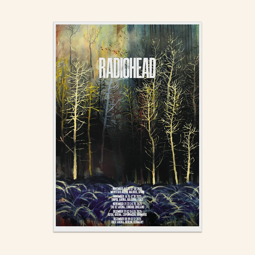 Radiohead Merch 2025 Tour Poster Wall Art Decor For Living Room Gifts For Rock Music Lovers