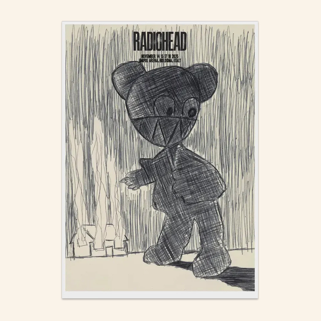 Radiohead Merch Bologna Event Poster Wall Art Decor Gift Ideas For Rock Music Lovers