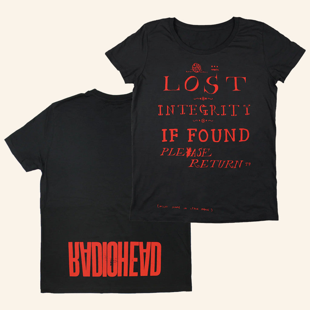 Radiohead Merch Red Lost Integrity Black T-Shirt Gifts For Her Radiohead Merch Red Lost Integrity Black T-Shirt Gifts For Her