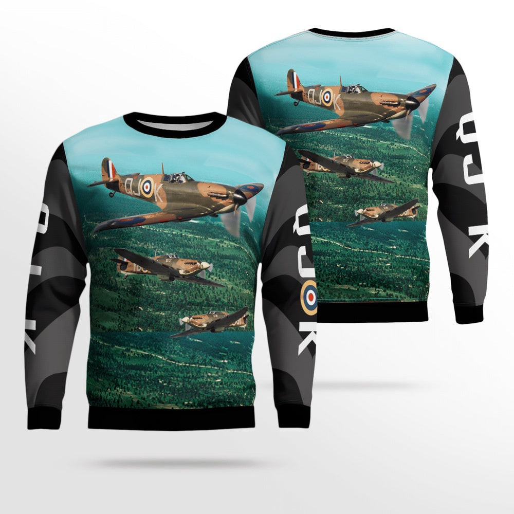 RAF Supermarine Spitfire and Hawker Hurricane Unisex Christmas Sweaters Gift
