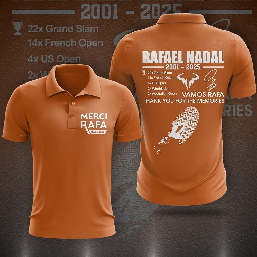 Rafa Nadal - King of Tennis Polo Shirt Thank You For The Memories Best Gift For Tennis Fans