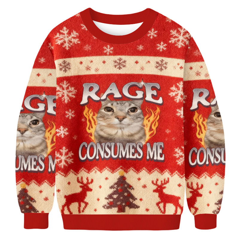 Rage Consumes Me Christmas Ugly Sweater Holiday Clothing Xmas Gifts For Pet Lovers
