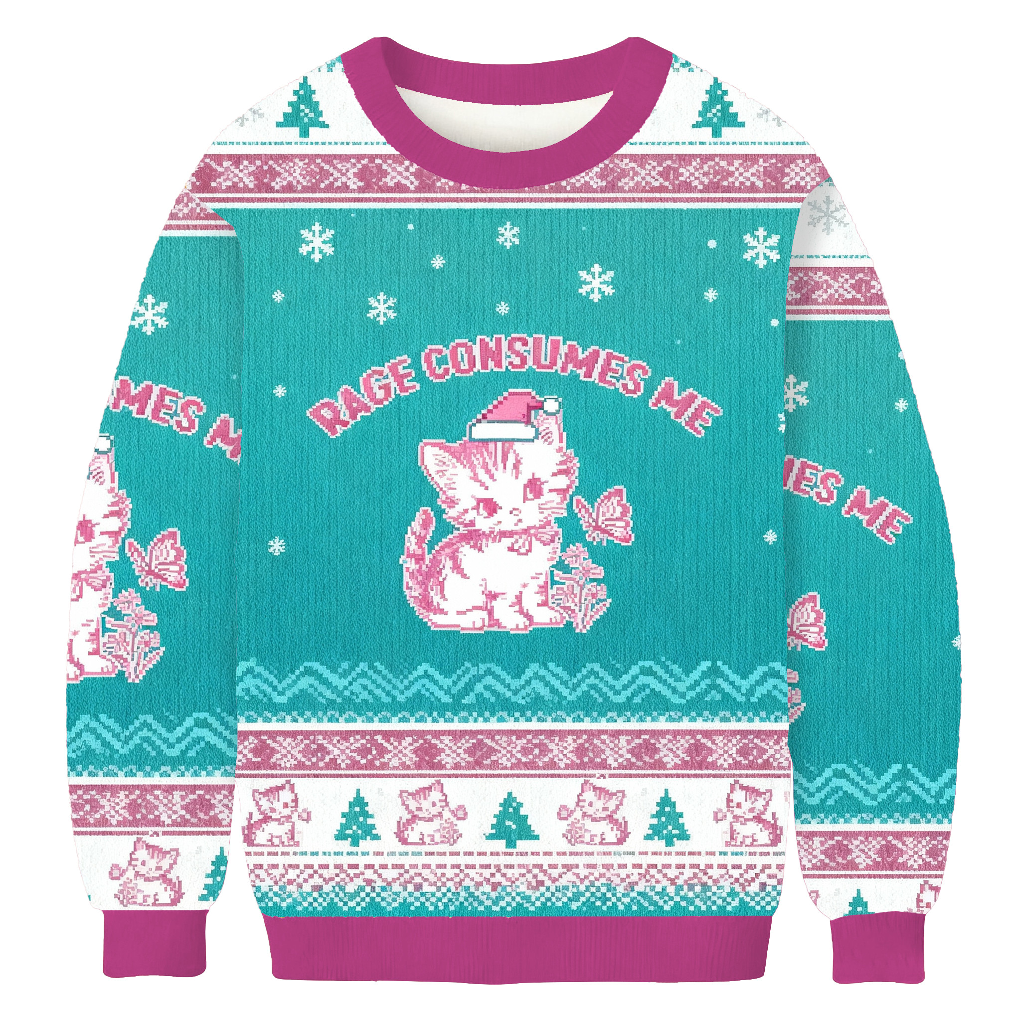 Rage Consumes Me Christmas Ugly Sweater Winter Outfits Christmas Gifts For Cat Fans