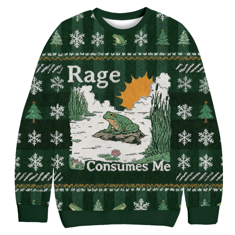 Rage Consumes Me Frog Pond Christmas Ugly Sweatshirt Christmas Gift For Family Rage Consumes Me Frog Pond Christmas Ugly Sweatshirt Christmas Gift For Family