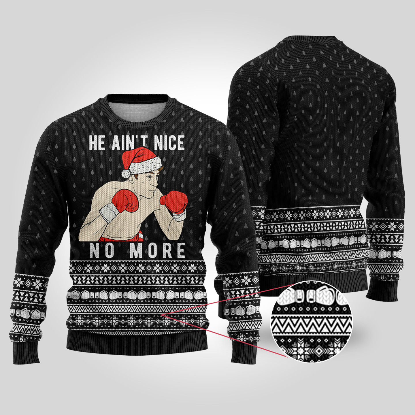 Raging Bull Ugly Christmas Sweater Black Merry Christmas Sweatshirt for Holiday Fun