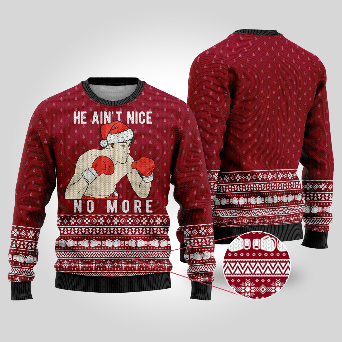 Raging Bull Ugly Christmas Sweater Cardinal Red Personalized Christmas Sweatshirt Gift for Family