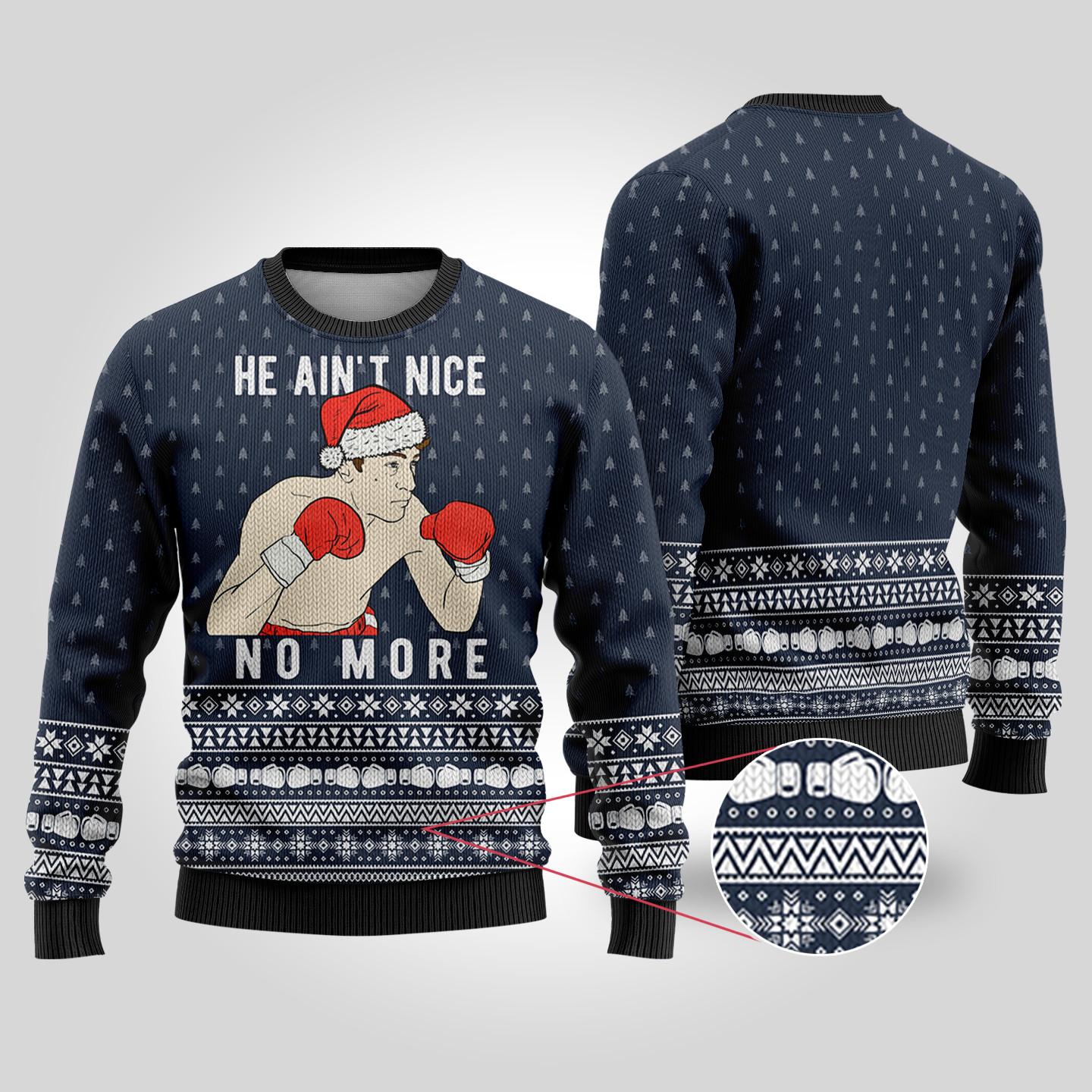 Raging Bull Ugly Christmas Sweater Navy Stylish Winter Sweatshirt for Everyday Wear