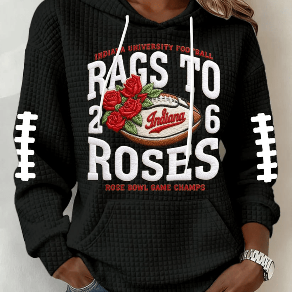 Rags To Rose Bowl 2026 Indiana Hoosiers Hoodie Football Merch IU National Champs Merch