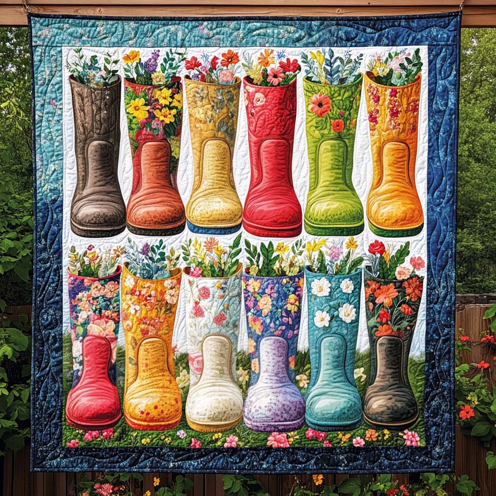 Rainbow Boots Quilted Blanket Unusual Gardening Gifts