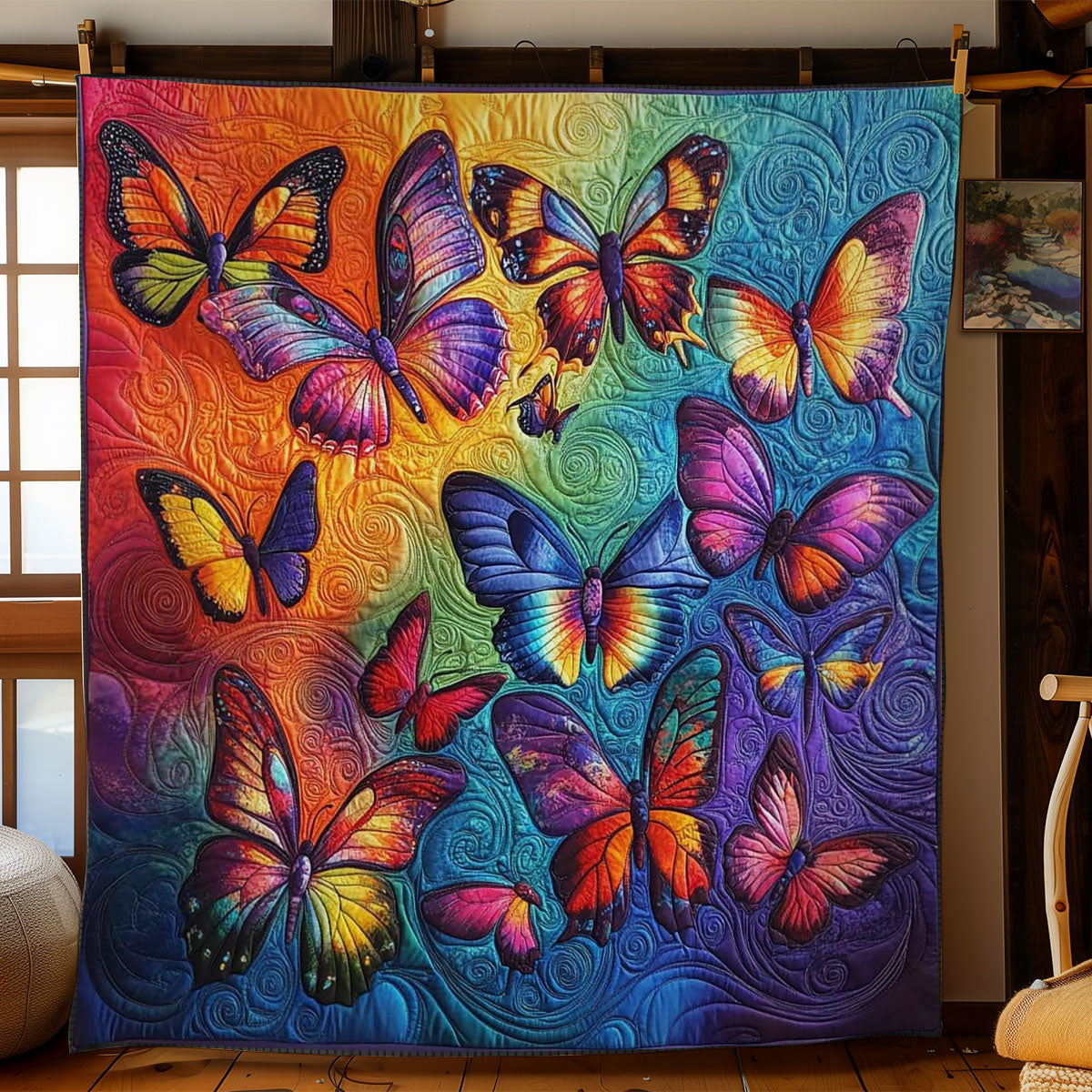 Rainbow Butterfly Dance Quilt Comfortable Quilt Blanket That Everyone Will Love