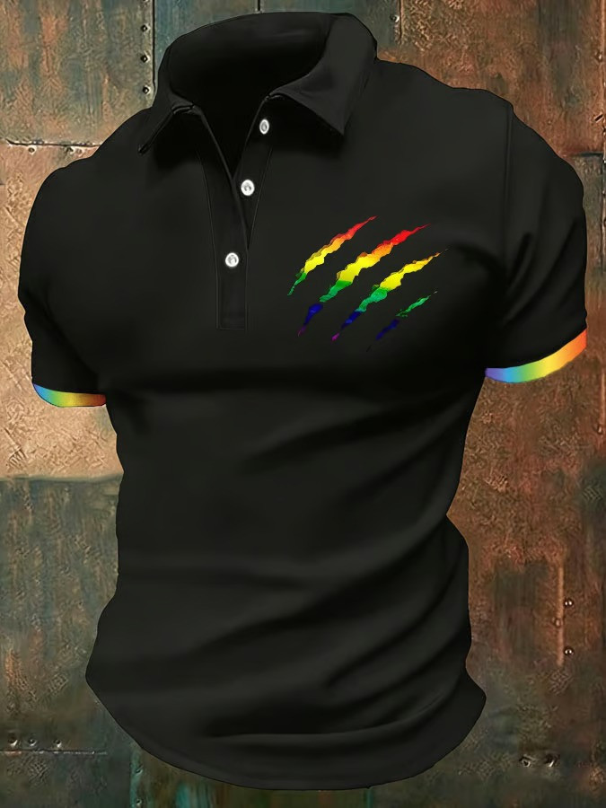 Rainbow Claw Marks Polo Shirt LGBT Pride Month Clothing Gift For Supporters