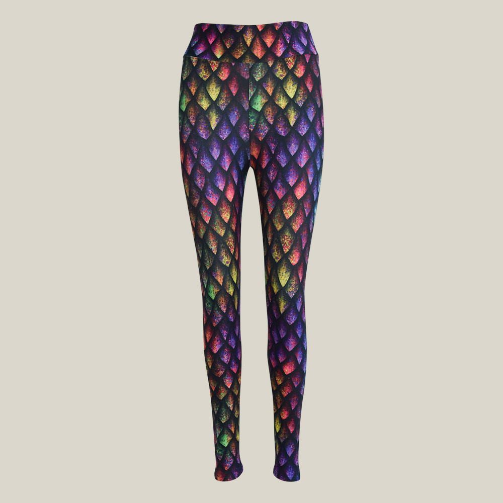 Rainbow Dragon Scales Leggings Women's Yoga Leggings Gifts For Mother