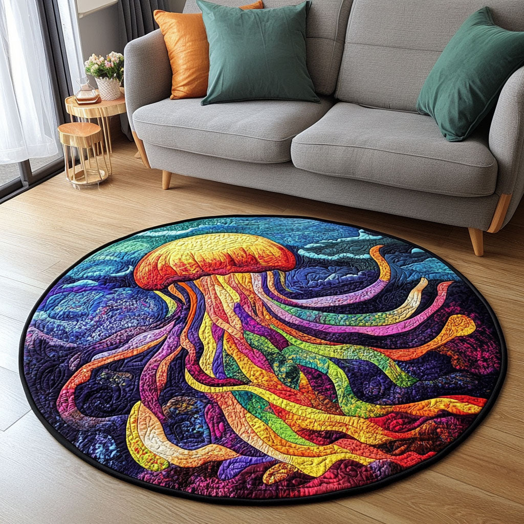 Rainbow Drifter Quilted Round Mat Entrance Way Ideas Christmas Presents For Beach Lovers