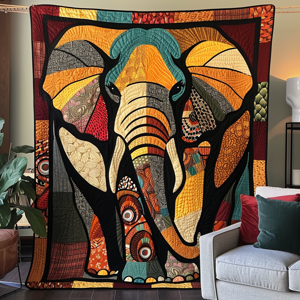 Rainbow Elephant Dreams Quilted Blanket Presents For Elephant Lovers