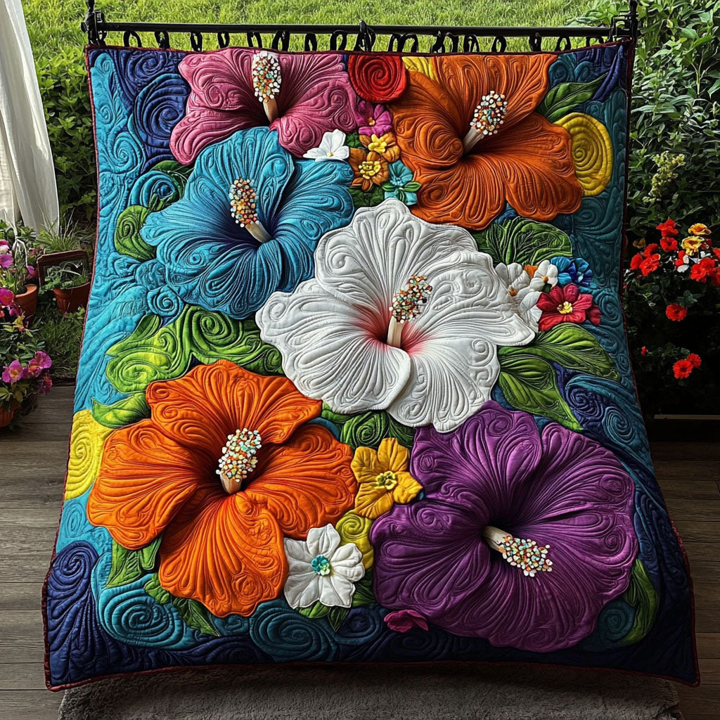 Rainbow Garden Bliss Quilted Blanket Best Couch Throw Blanket Gifts For Flower Enthusiasts