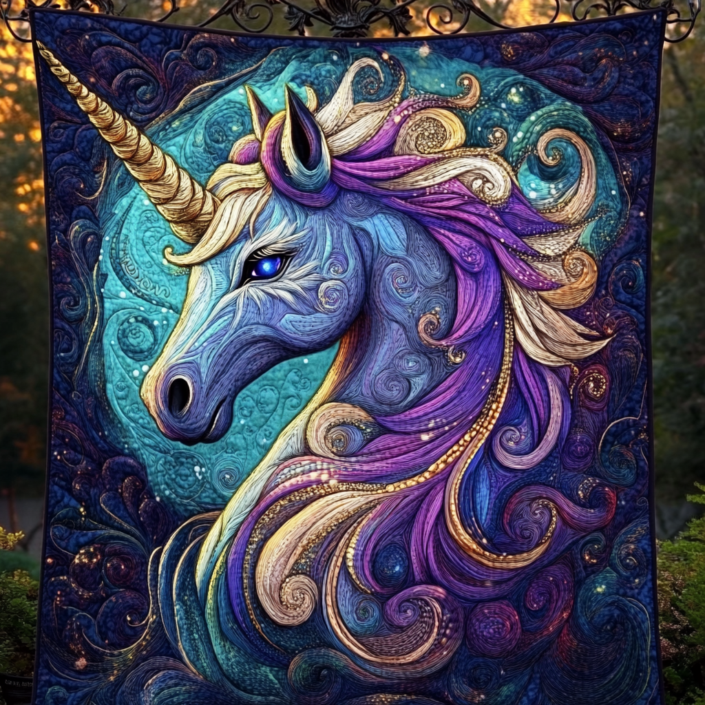 Rainbow Hoofprints Quilted Blanket Unicorn Presents For Adults