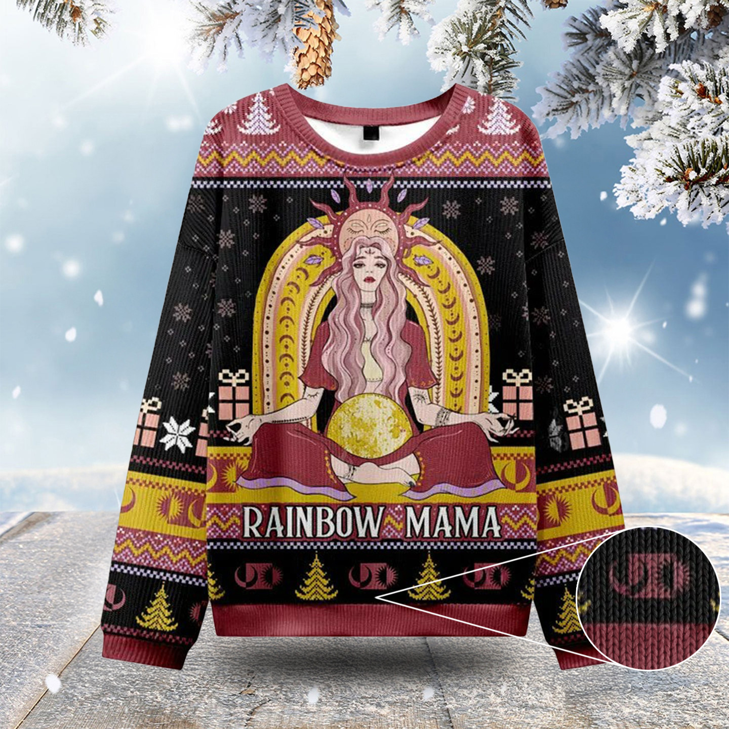 Rainbow Mama Ugly Christmas Sweatshirts Beautiful Christmas Sweaters Gifts For Mom