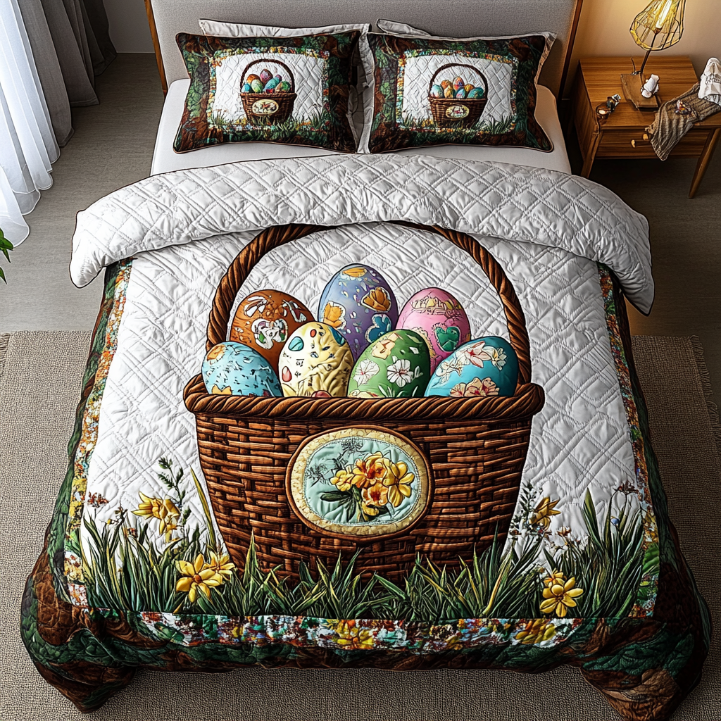 Rainbow Nest Quilted Bedding Set Cool Bedroom Decor Cute Easter Gifts For Teen