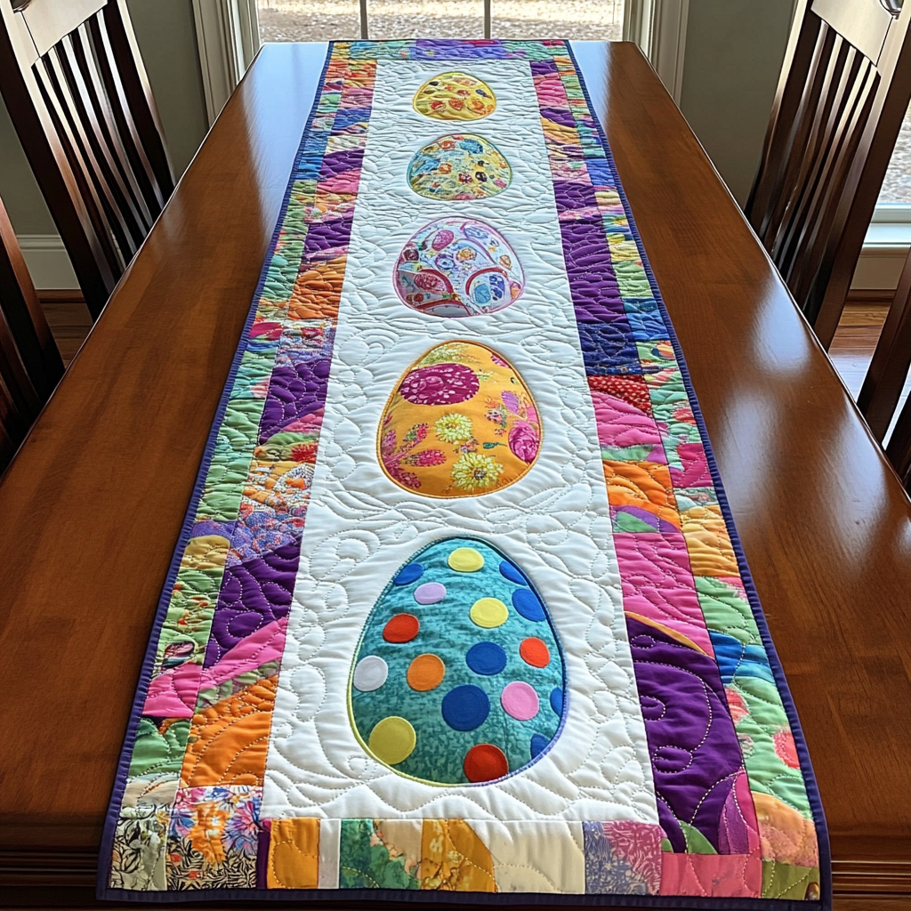 Rainbow Nest Quilted Table Runner Easter Spring Table Runner Gifts For Friends