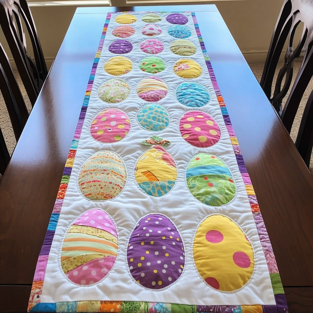 Rainbow Nest Quilted Table Runner Easter Table Ideas Birthday Gifts For Friends