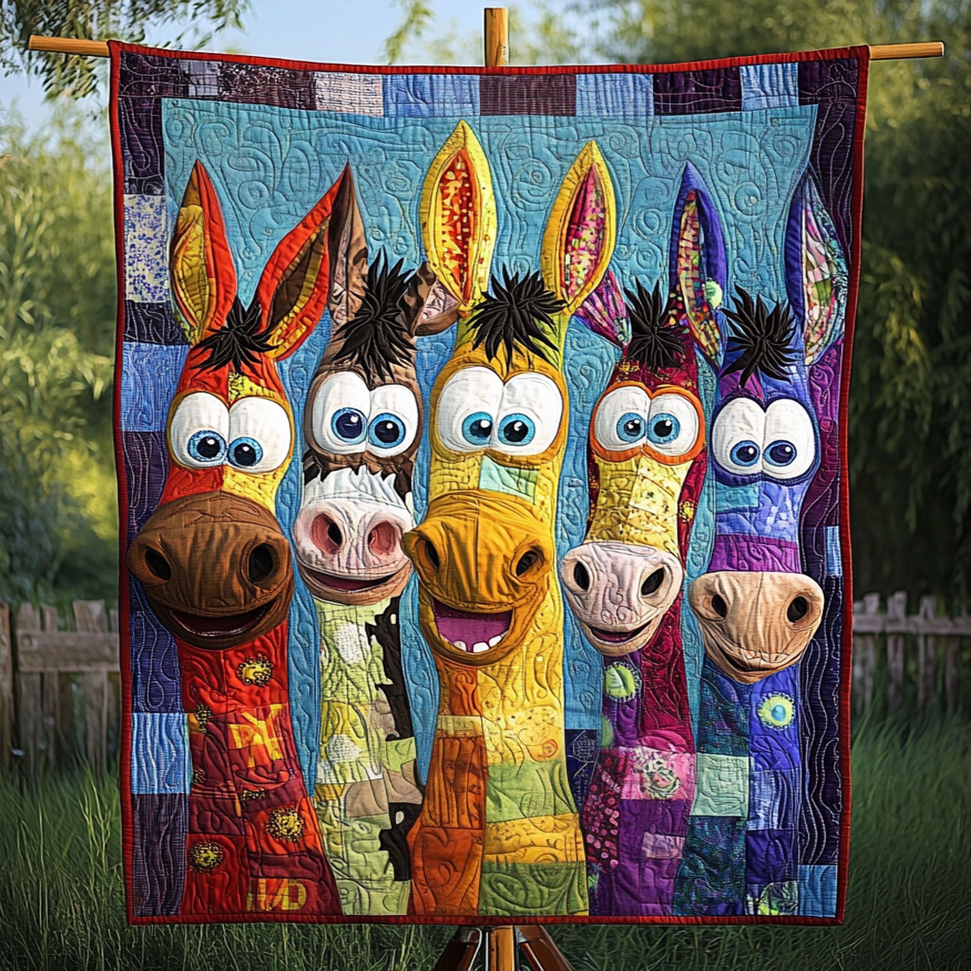 Rainbow Rascals Quilted Blanket Christmas Room Decor Donkey Present Ideas