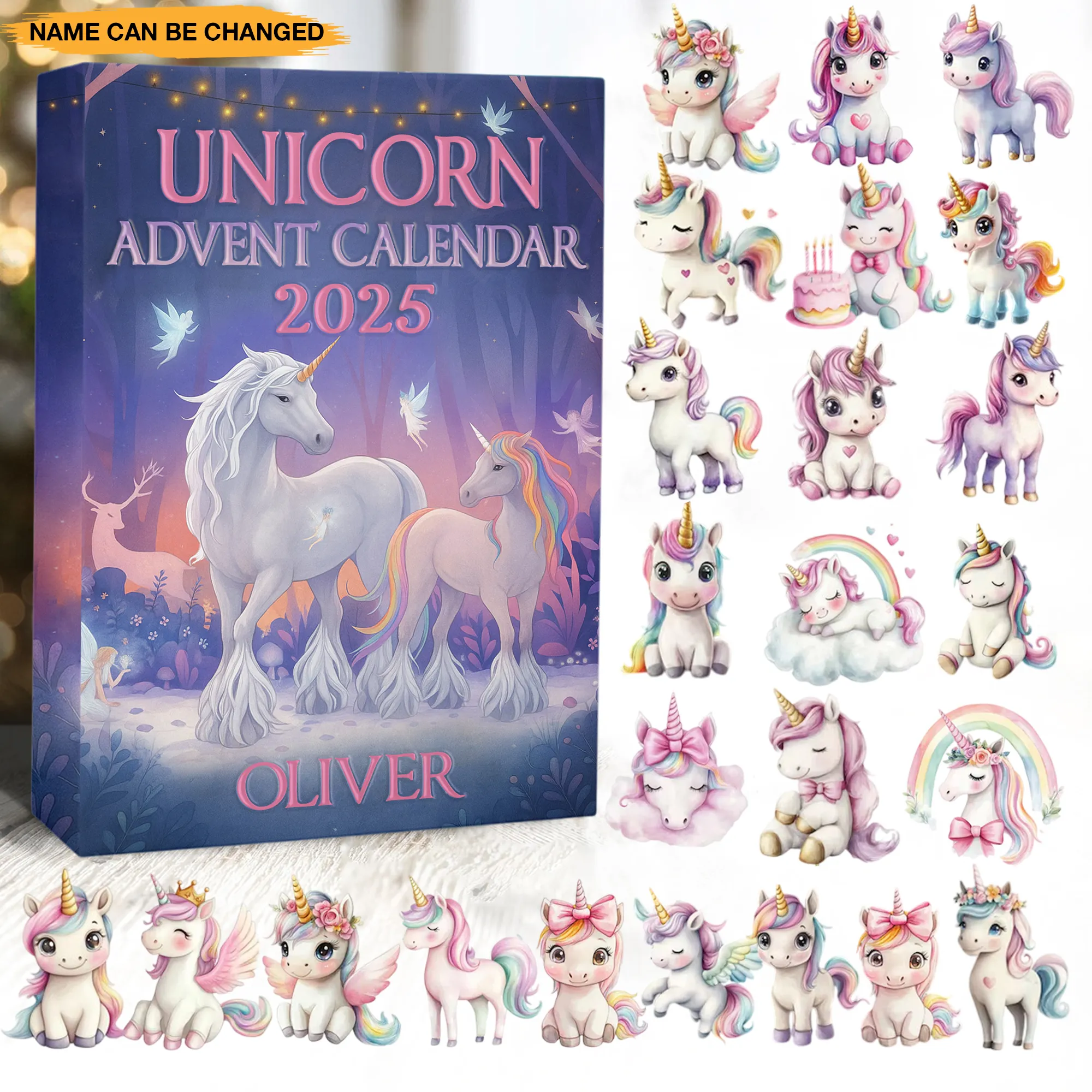 Rainbow Unicorn Advent Calendar 2025 Home Decor Xmas Advent Calendar Kid Xmas Gifts