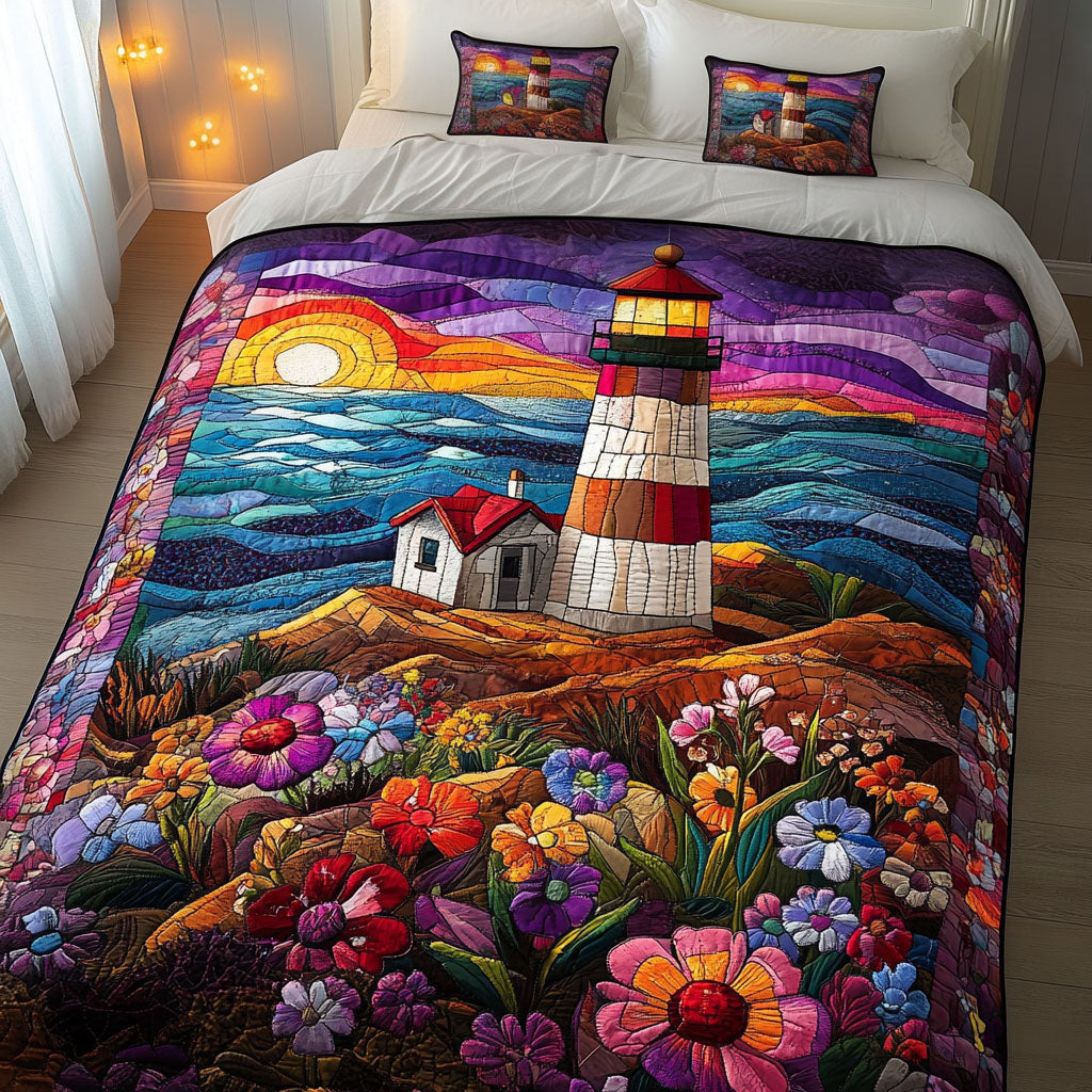 Rainbow Waves Quilted Bedding Set Ultra-Soft Bedding Set for a Hotel-Like Experience