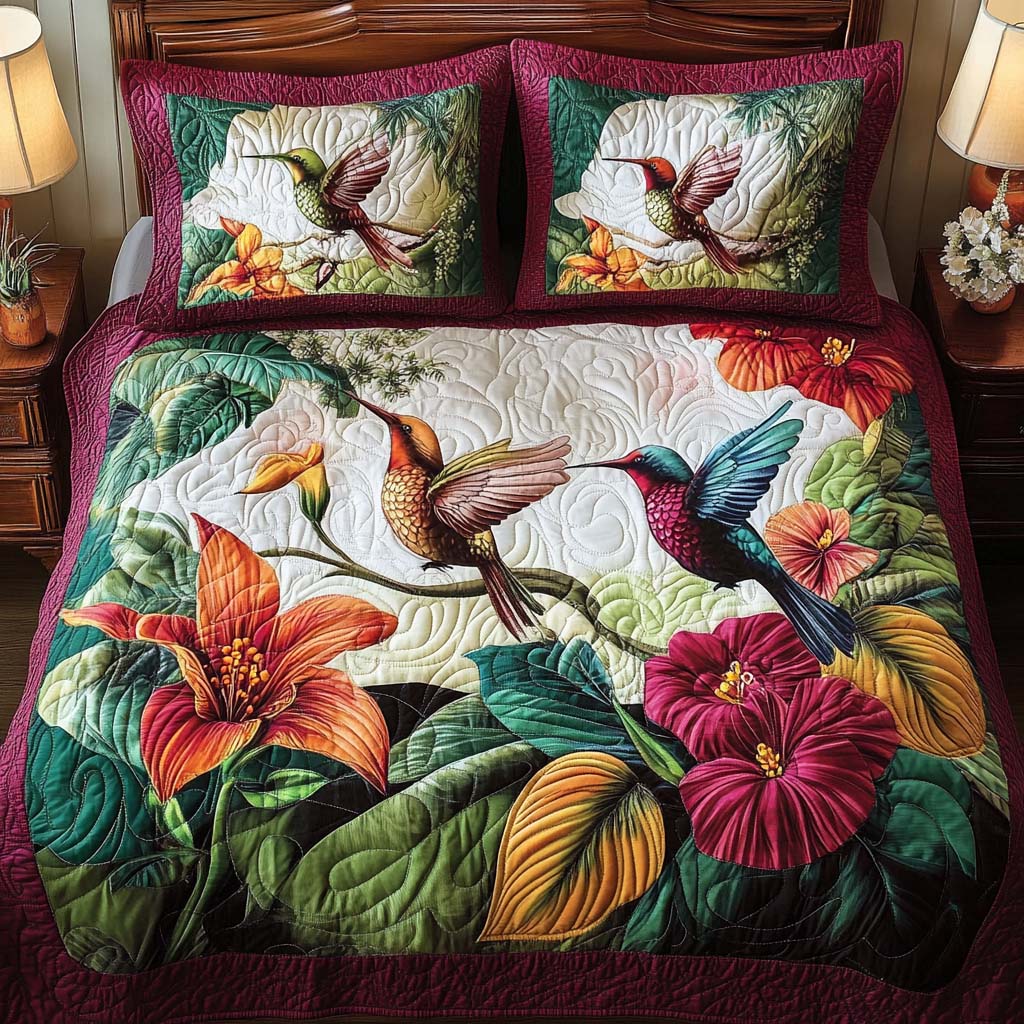 Rainbow Wings Quilted Bedding Set Trendy Bedding Set for Bedroom Makeover