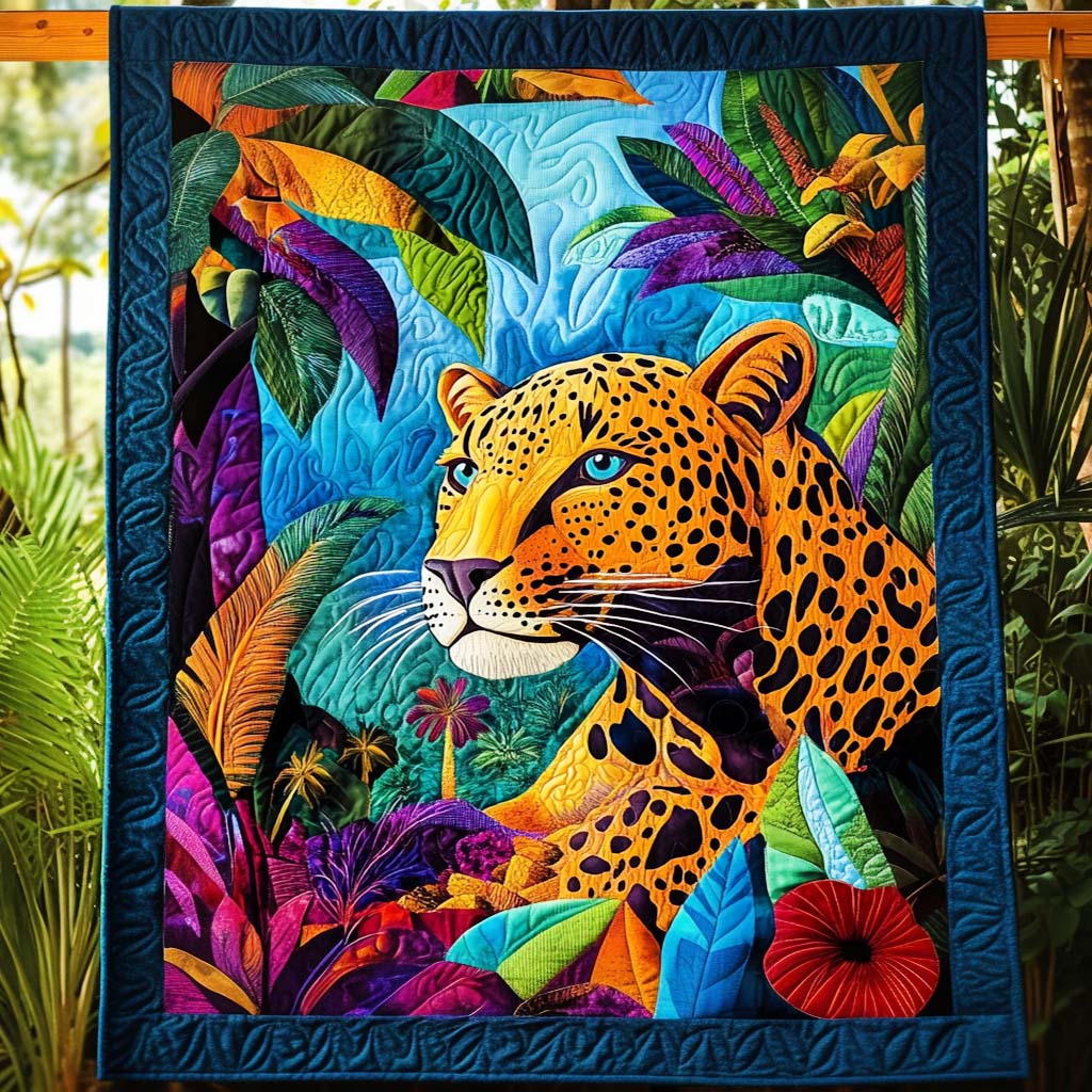 Rainforest Majesty Quilted Blanket Leopard Blanket Leopard Print Presents