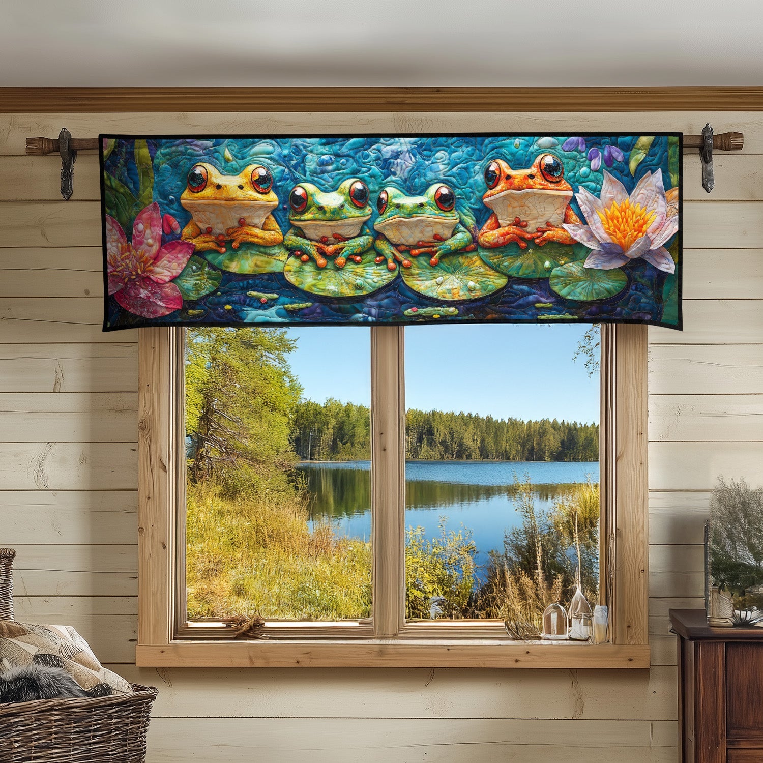 Rainforest Rhythms Quilted Valance Landscape Curtains Window Christmas Gift For Daughter In Law