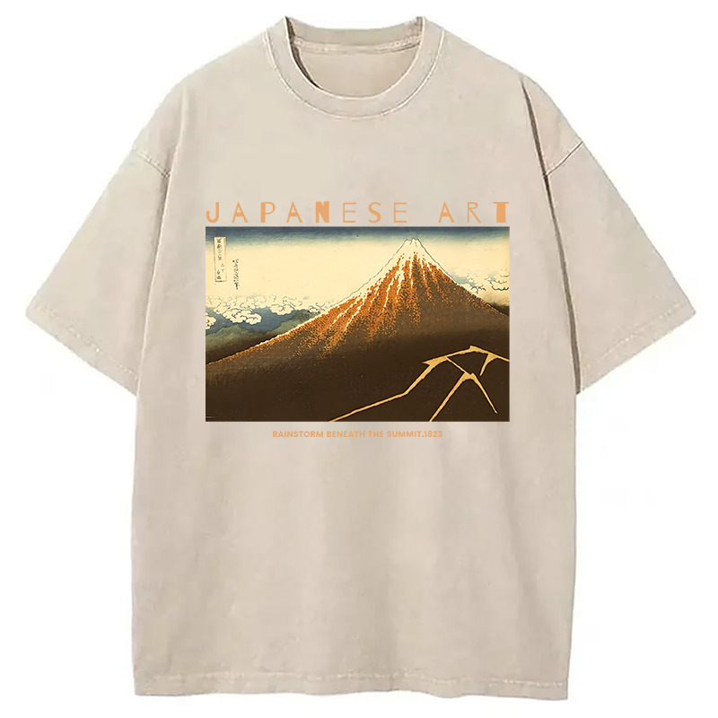 Rainstorm Beneath The Summit Washed T-Shirt Retro Humor Outfit Idea Gifts For Her