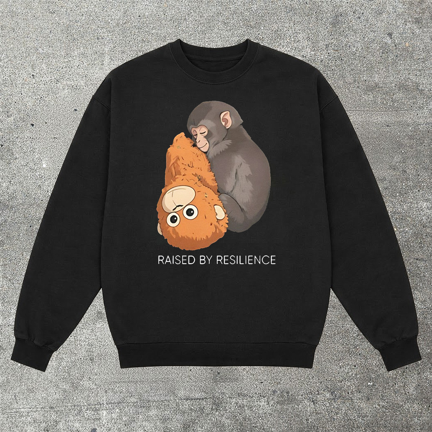 Raised By Resilience Monkey Sweatshirt Inspirational Graphic Shirt Animal Lover Best Gift For Friends