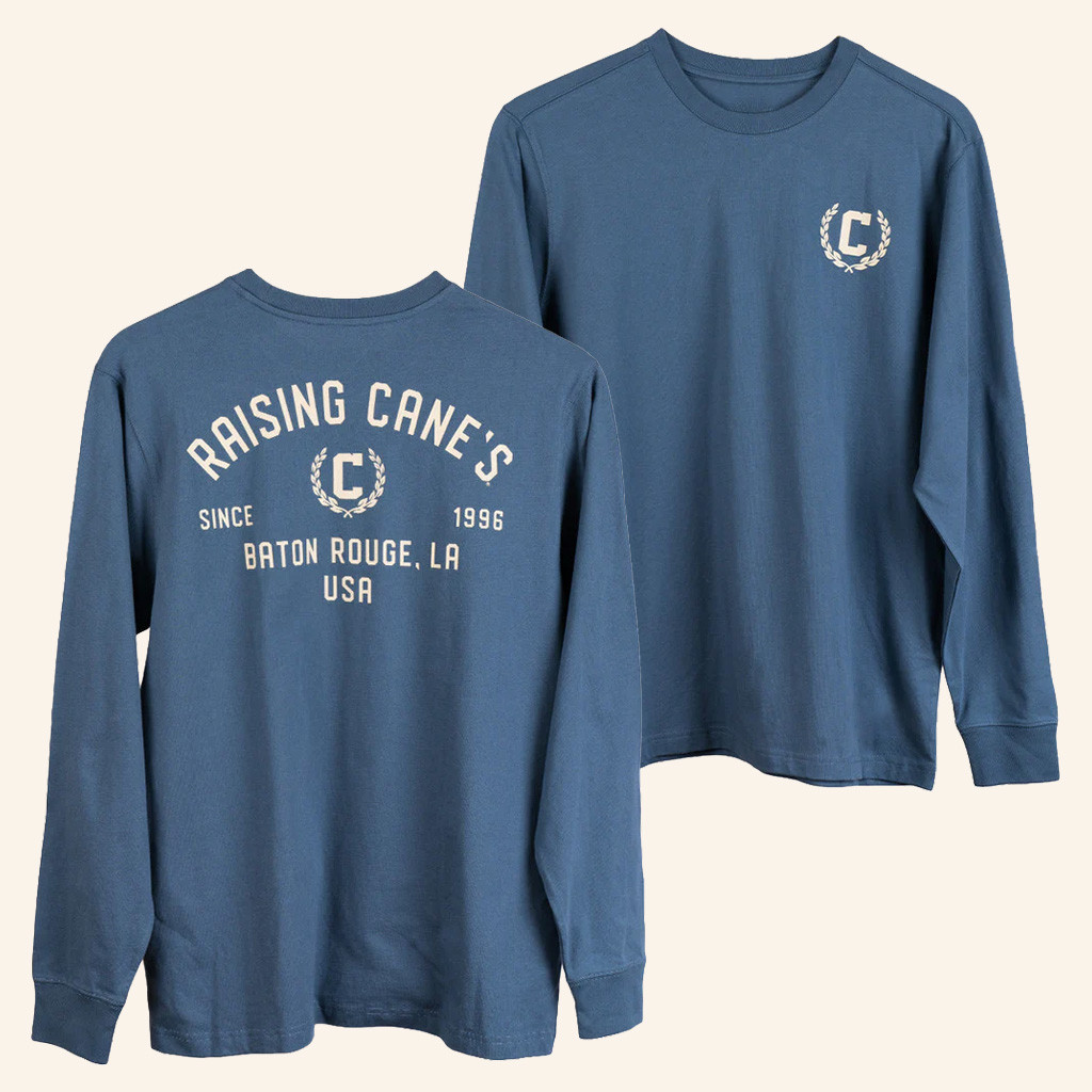 Raising Cane's Merch Cane's Crest Long Sleeve Shirt Cool Christmas Gifts For Him