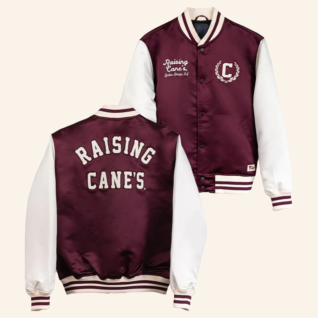 Raising Cane's Merch Cane's Heritage Varsity Jacket Present For Friends