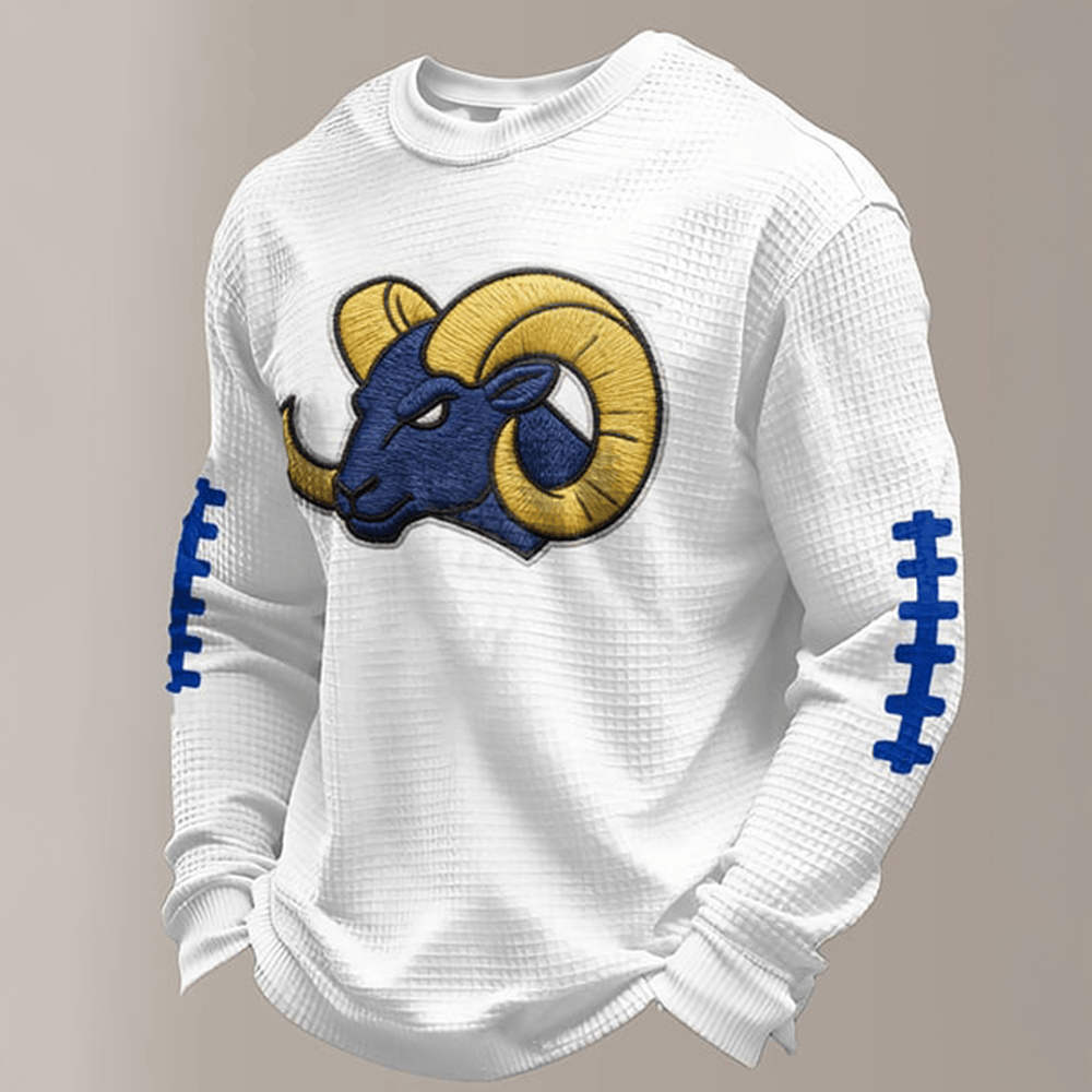 Ram Horns Logo Los Angeles Rams Long Sleeve Shirt Game Day Clothing Football Fan Gear
