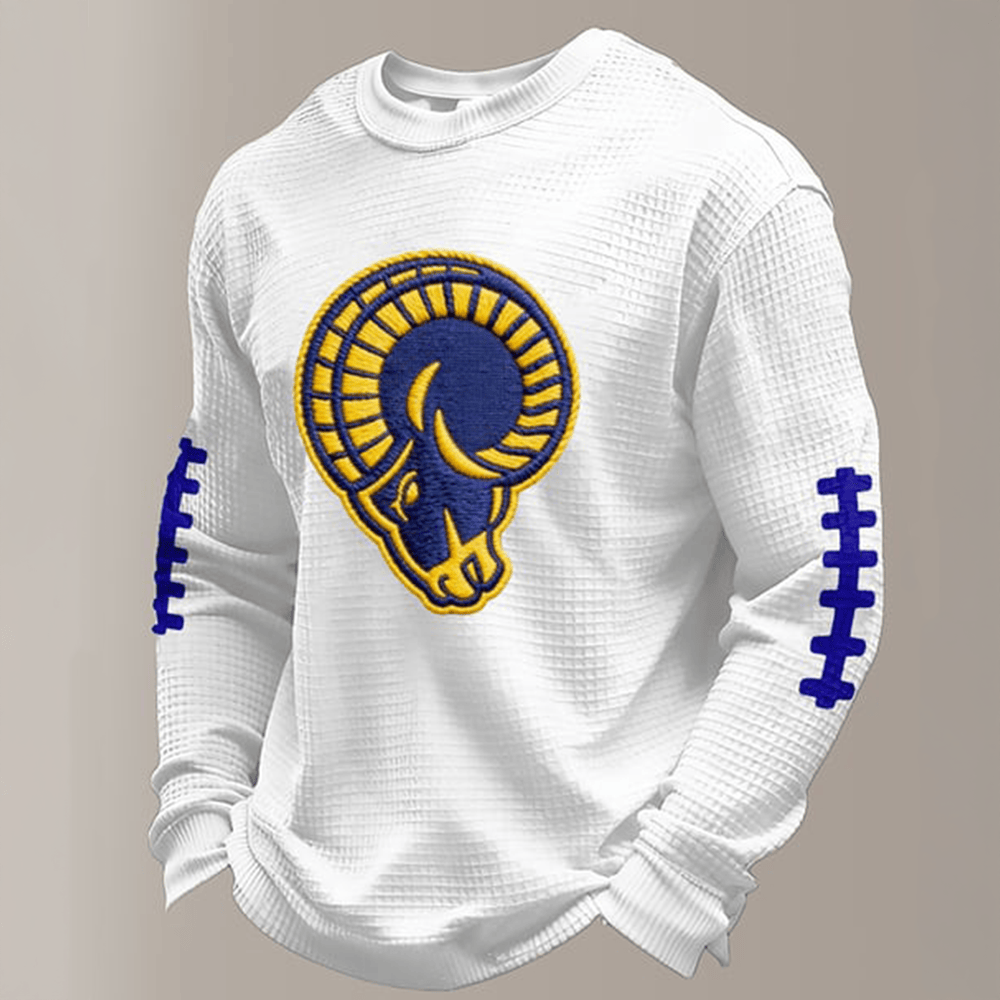 Ram Horns Up Art Football Long Sleeve Shirt Los Angeles Rams Apparel Best Fan Gear