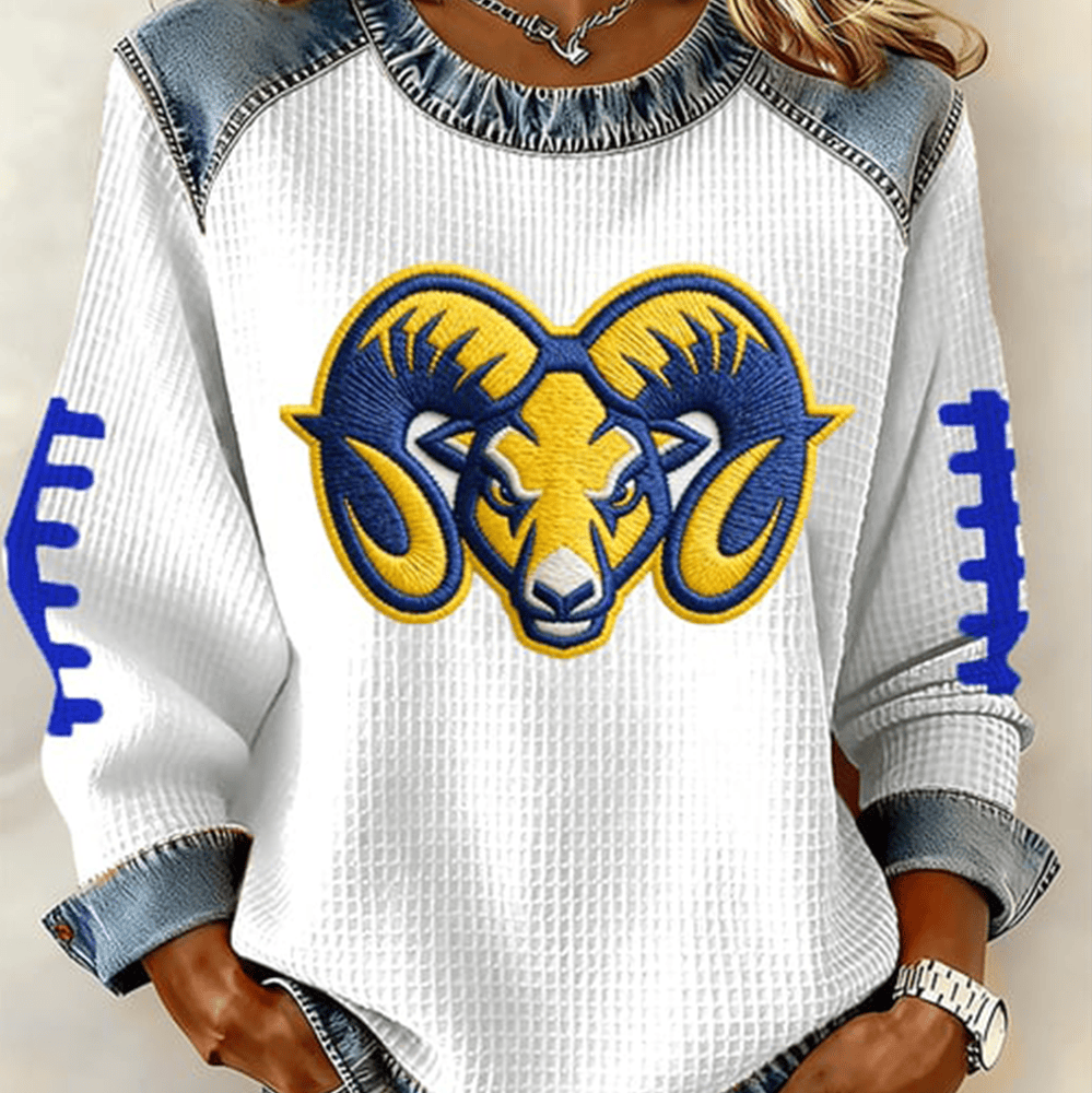 Ram Horns Up Los Angeles Rams Sweatshirt Game Day Merch Football Player Presents
