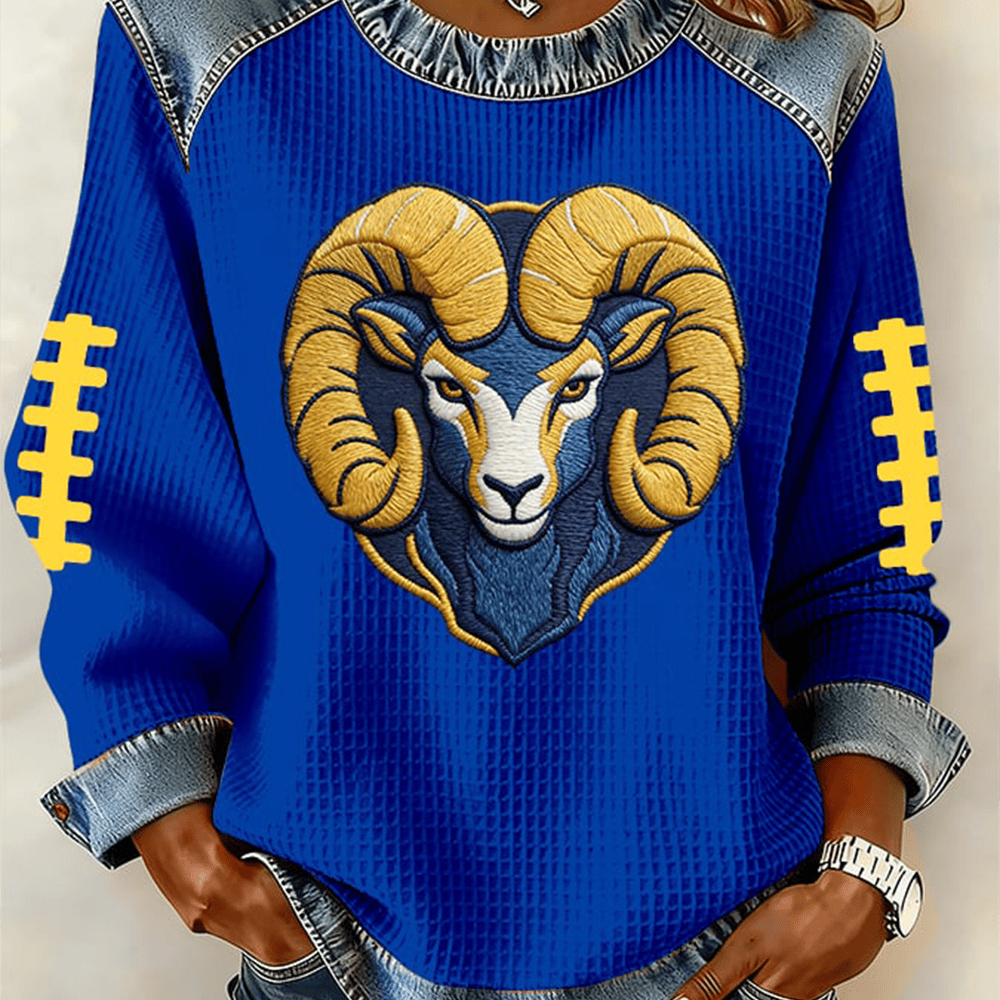 Ram Mascot Football Sweatshirt Los Angeles Rams Apparel Football Outfits