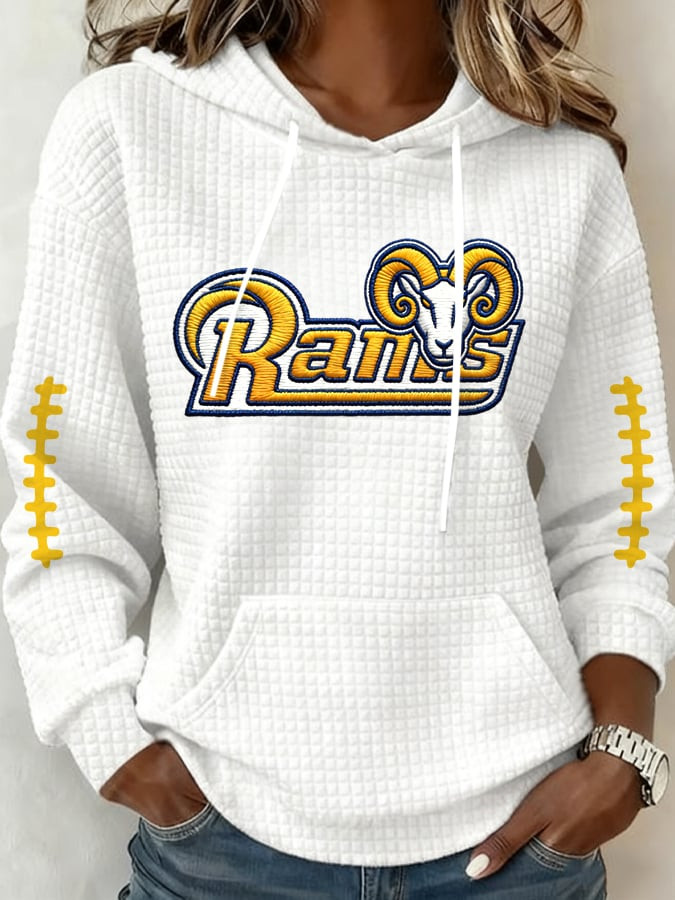 Rams Super Bowl Waffle Hoodie Los Angeles Strong Hoodie Game Day Gifts For Rams Fans