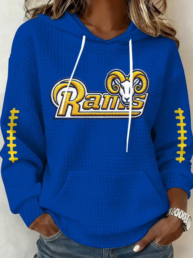 Rams Super Bowl Waffle Hoodie Los Angeles Strong Hoodie Game Day Gifts For Rams Fans
