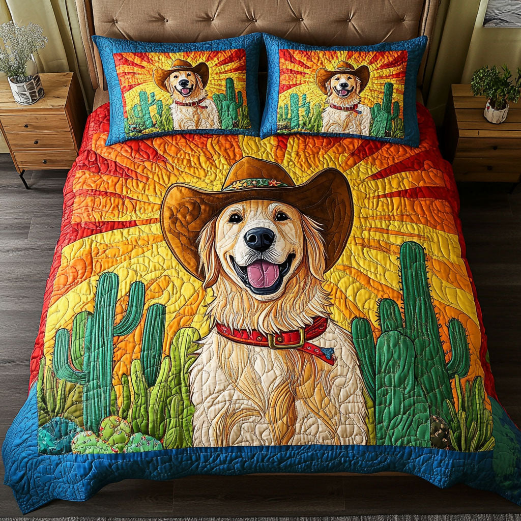 Ranch Rover Quilted Bedding Set Soft Bed Sheet and Pillowcase Set for Relaxing Nights