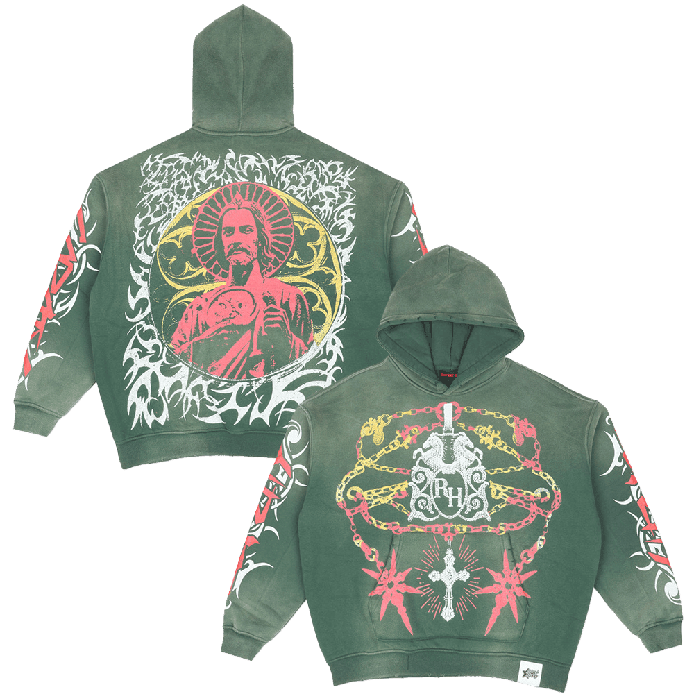 Rancho Humilde Merch Green Wash Hoodie EC x RH Hoodie Music Lover Gifts For Fan