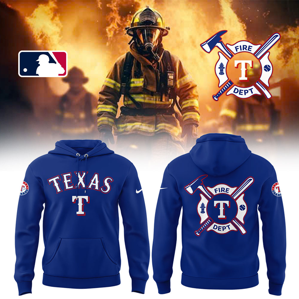 Rangers X Firefighter Appreciation Night Hoodie Gifts For Baseball Players